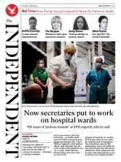 The Independent (UK) Newspaper Front Page for 12 January 2021