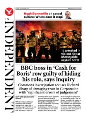 The Independent (UK) Newspaper Front Page for 12 February 2023