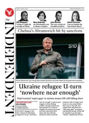 The Independent (UK) Newspaper Front Page for 12 March 2022