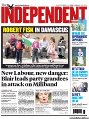 The Independent (UK) Newspaper Front Page for 12 April 2013
