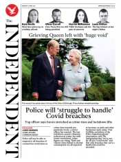 The Independent (UK) Newspaper Front Page for 12 April 2021