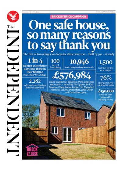 The Independent Newspaper Front Page (UK) for 12 April 2025