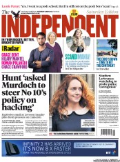 The Independent (UK) Newspaper Front Page for 12 May 2012