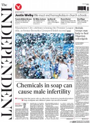 The Independent (UK) Newspaper Front Page for 12 May 2014