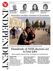 The Independent (UK) Newspaper Front Page for 12 May 2021