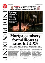 The Independent (UK) Newspaper Front Page for 12 May 2023