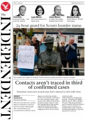 The Independent (UK) Newspaper Front Page for 12 June 2020