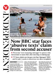 The Independent (UK) Newspaper Front Page for 12 July 2023