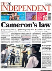 The Independent Newspaper Front Page (UK) for 12 August 2011