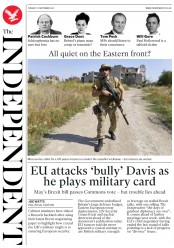 The Independent (UK) Newspaper Front Page for 12 September 2017