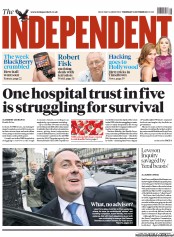 The Independent (UK) Newspaper Front Page for 13 October 2011
