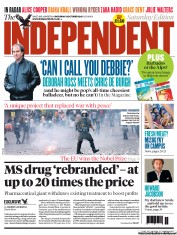 The Independent Newspaper Front Page (UK) for 13 October 2012