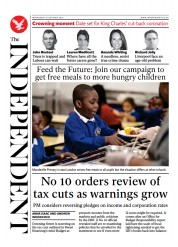 The Independent (UK) Newspaper Front Page for 13 October 2022