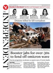 The Independent (UK) Newspaper Front Page for 13 December 2021
