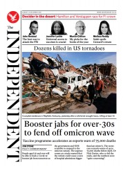 The Independent (UK) Newspaper Front Page for 13 December 2021