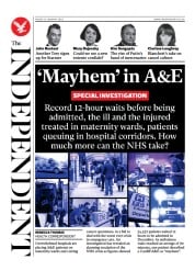 The Independent front page for 13 January 2023