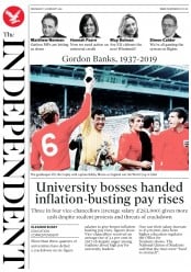 The Independent (UK) Newspaper Front Page for 13 February 2019