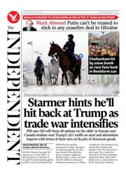 The Independent front page for 13 March 2025