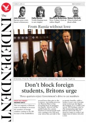 The Independent (UK) Newspaper Front Page for 13 April 2017