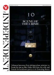 The Independent (UK) Newspaper Front Page for 13 April 2022