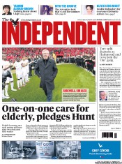 The Independent (UK) Newspaper Front Page for 13 May 2013