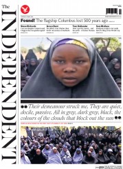 The Independent (UK) Newspaper Front Page for 13 May 2014