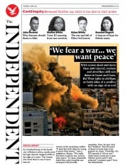 The Independent (UK) Newspaper Front Page for 13 May 2021