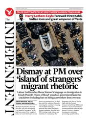 The Independent front page for 13 May 2025
