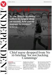 The Independent (UK) Newspaper Front Page for 13 June 2020