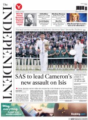 The Independent (UK) Newspaper Front Page for 13 July 2015