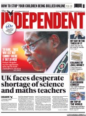 The Independent (UK) Newspaper Front Page for 13 August 2013