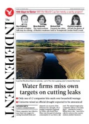 The Independent front page for 13 August 2022