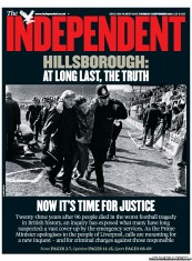 The Independent (UK) Newspaper Front Page for 13 September 2012