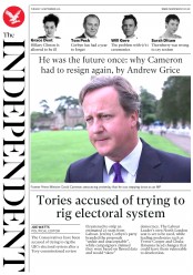 The Independent (UK) Newspaper Front Page for 13 September 2016