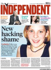 The Independent (UK) Newspaper Front Page for 14 October 2011