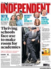 The Independent Newspaper Front Page (UK) for 14 November 2012