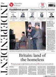The Independent (UK) Newspaper Front Page for 14 December 2013