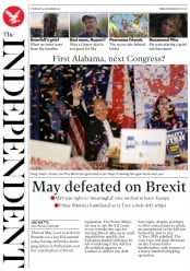 The Independent (UK) Newspaper Front Page for 14 December 2017