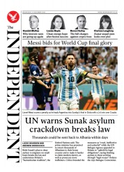 The Independent (UK) Newspaper Front Page for 14 December 2022