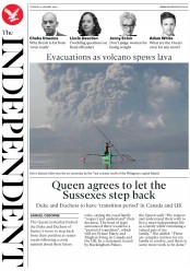 The Independent (UK) Newspaper Front Page for 14 January 2020
