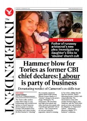 The Independent (UK) Newspaper Front Page for 14 February 2023