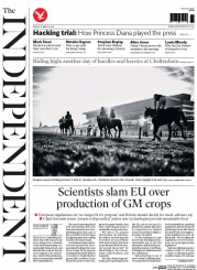The Independent (UK) Newspaper Front Page for 14 March 2014