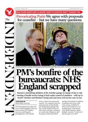 The Independent front page for 14 March 2025
