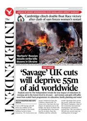 The Independent front page for 14 April 2025