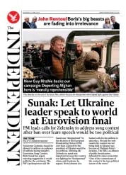 The Independent (UK) Newspaper Front Page for 14 May 2023