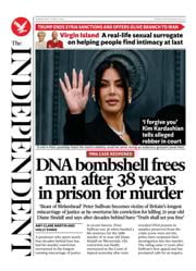 The Independent front page for 14 May 2025