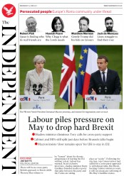 The Independent (UK) Newspaper Front Page for 14 June 2017