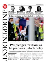 The Independent (UK) Newspaper Front Page for 14 June 2021