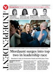 The Independent (UK) Newspaper Front Page for 14 July 2022