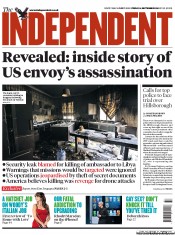 The Independent (UK) Newspaper Front Page for 14 September 2012